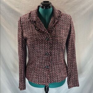 Briggs New York Black and Pink Tweed Blazer